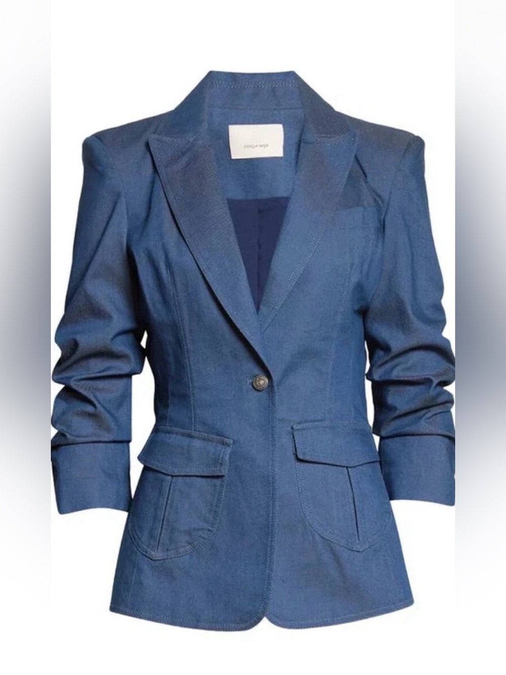cinq a sept Denim-Blue Tailored Blazer Jacket